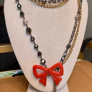 Betsey Johnson layered bow necklace
